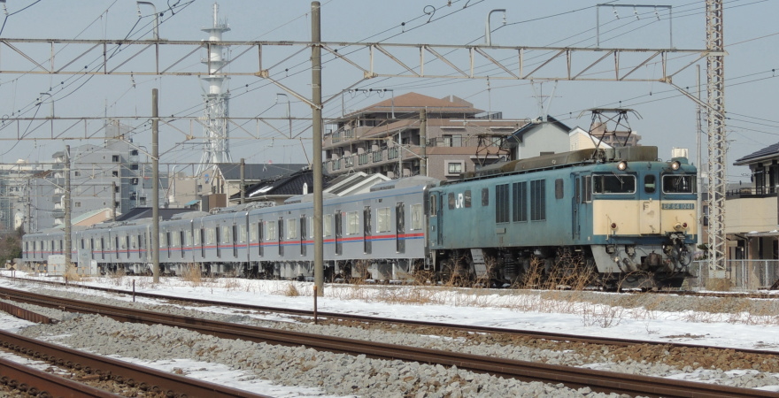 「EF64-1041」＋京成電鉄「3000形（3028編成）」